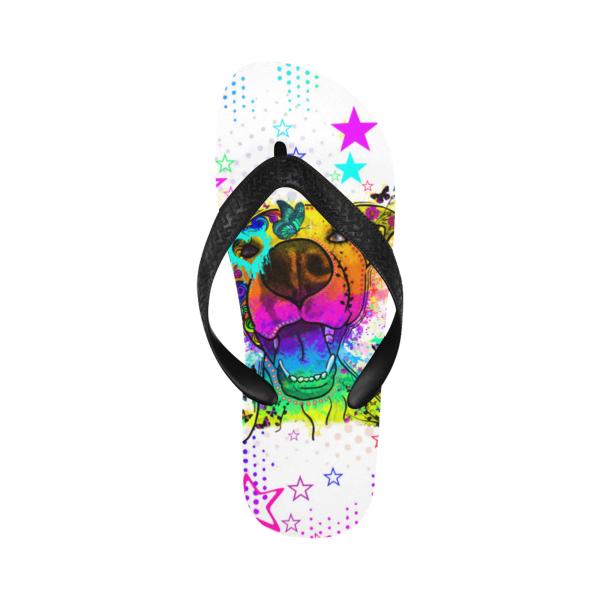 Flip Flops Hundemotiv Hazel - Strandsandalen, Sandalen, bunt, Grösse 38-45, Unisex, AmStaff, Staffordshire, Staff, Pitbull, Pit, SOKA, Familienhunde